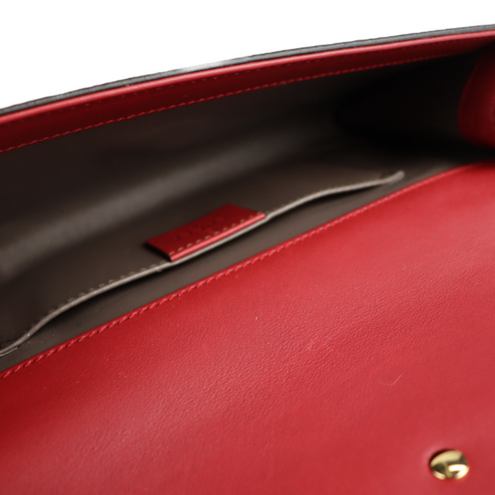 Gucci Broadway Gg Marmont Clutch Bag Python Red - image 5
